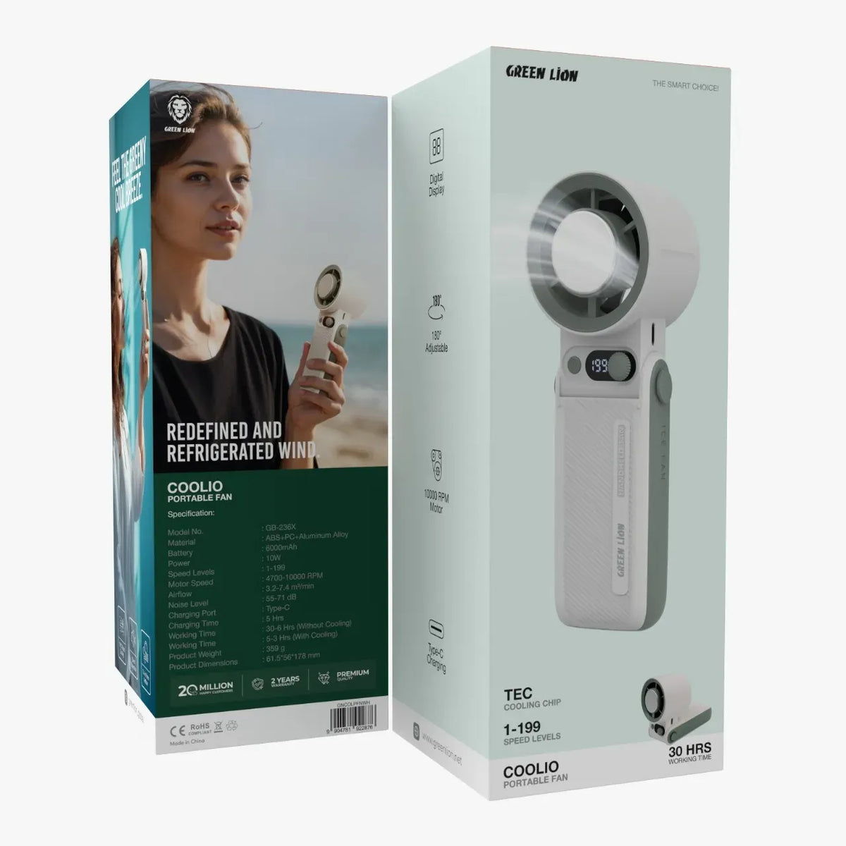 Green Lion Coolio Portable Fan - White – image 9