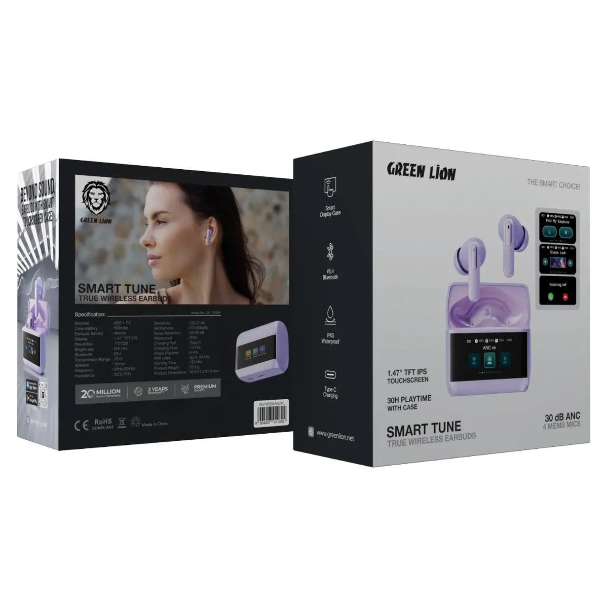 Green Lion Smart Tune True Wireless Earbuds ANC - Purple – image 4