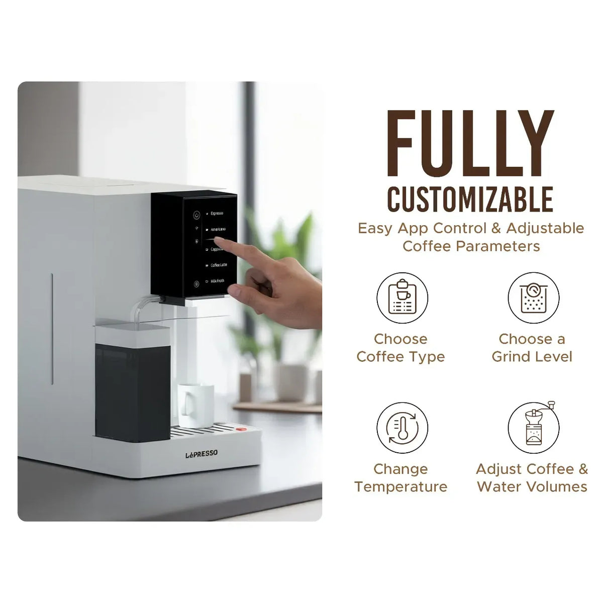 Lepresso Automatic Coffee Machine with Mobile App - Black – image 8