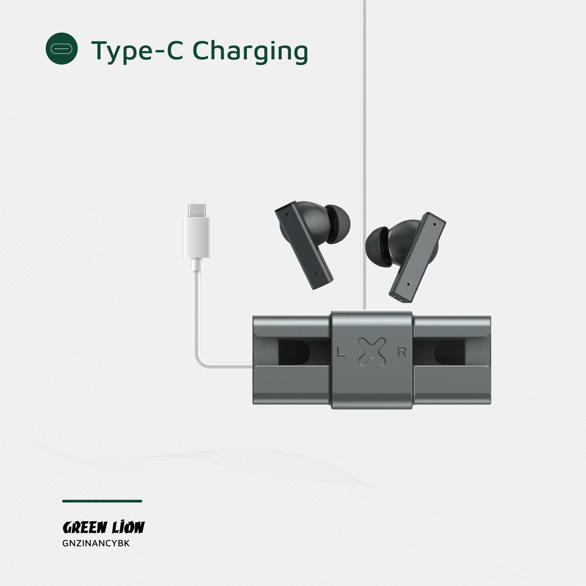 Green Lion Zinc Y Metal Earbuds Tws with Anc Black – image 12