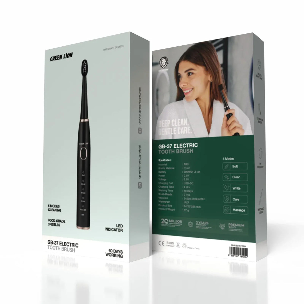 Green Lion GB-37 Electric Tooth Brush - Black – image 3