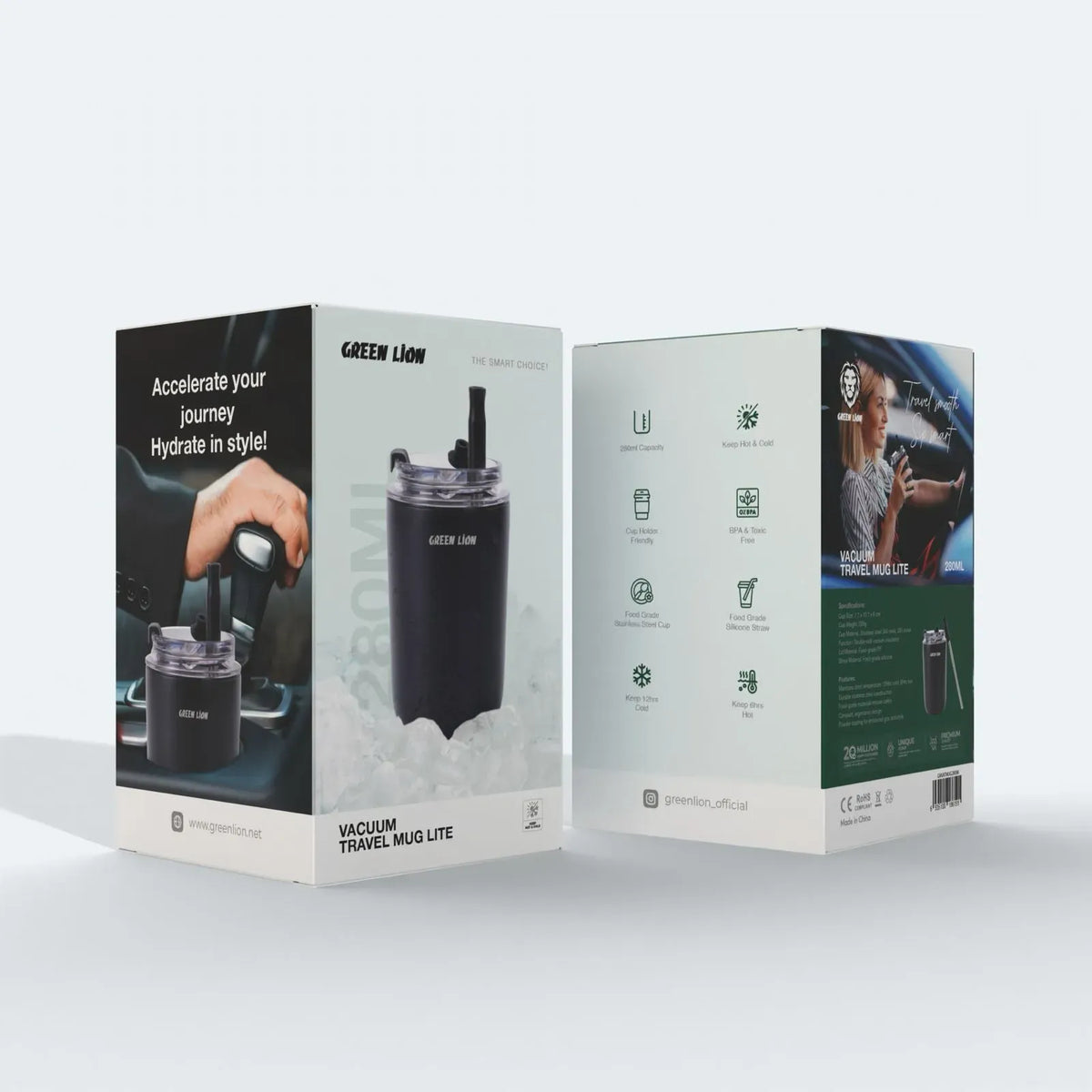 Green Lion Vacuum Travel Mug Lite 280 ML - Black – image 4