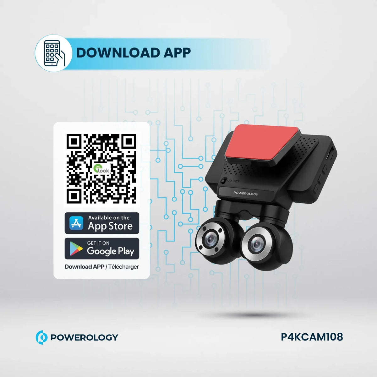 Powerology Dual Lens Dash Camera Black – image 7
