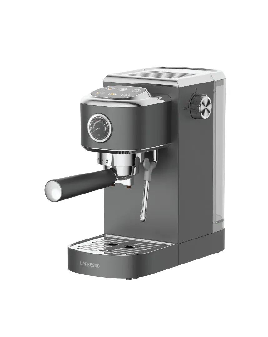 LePresso Hot Cold Espresso Maker with Steam Wand and Pressure Gauge Gray – image 4