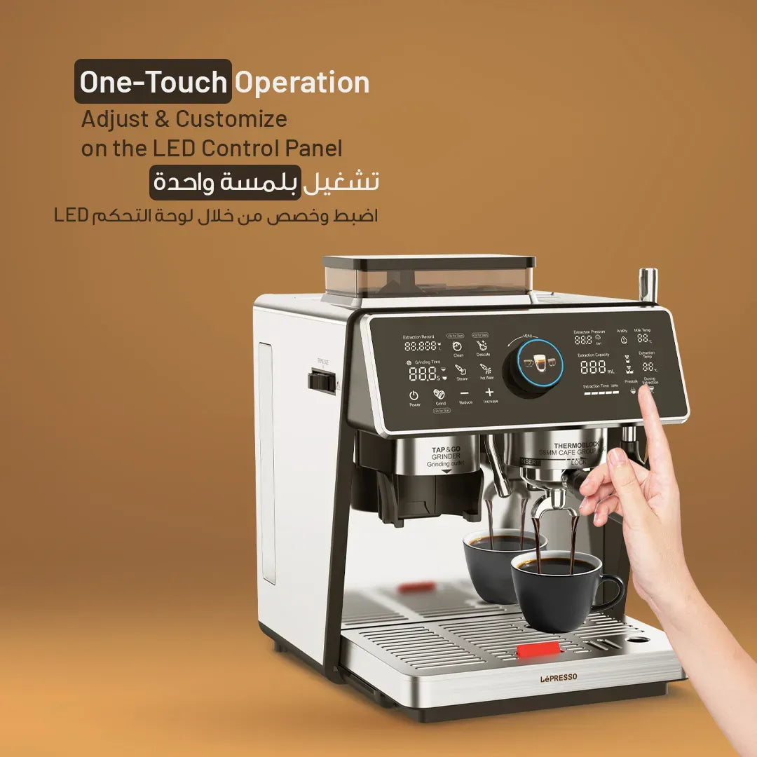 LePresso Vivente Semi Automatic Dual Boiler Coffee Machine with Touch Display Silver – image 9