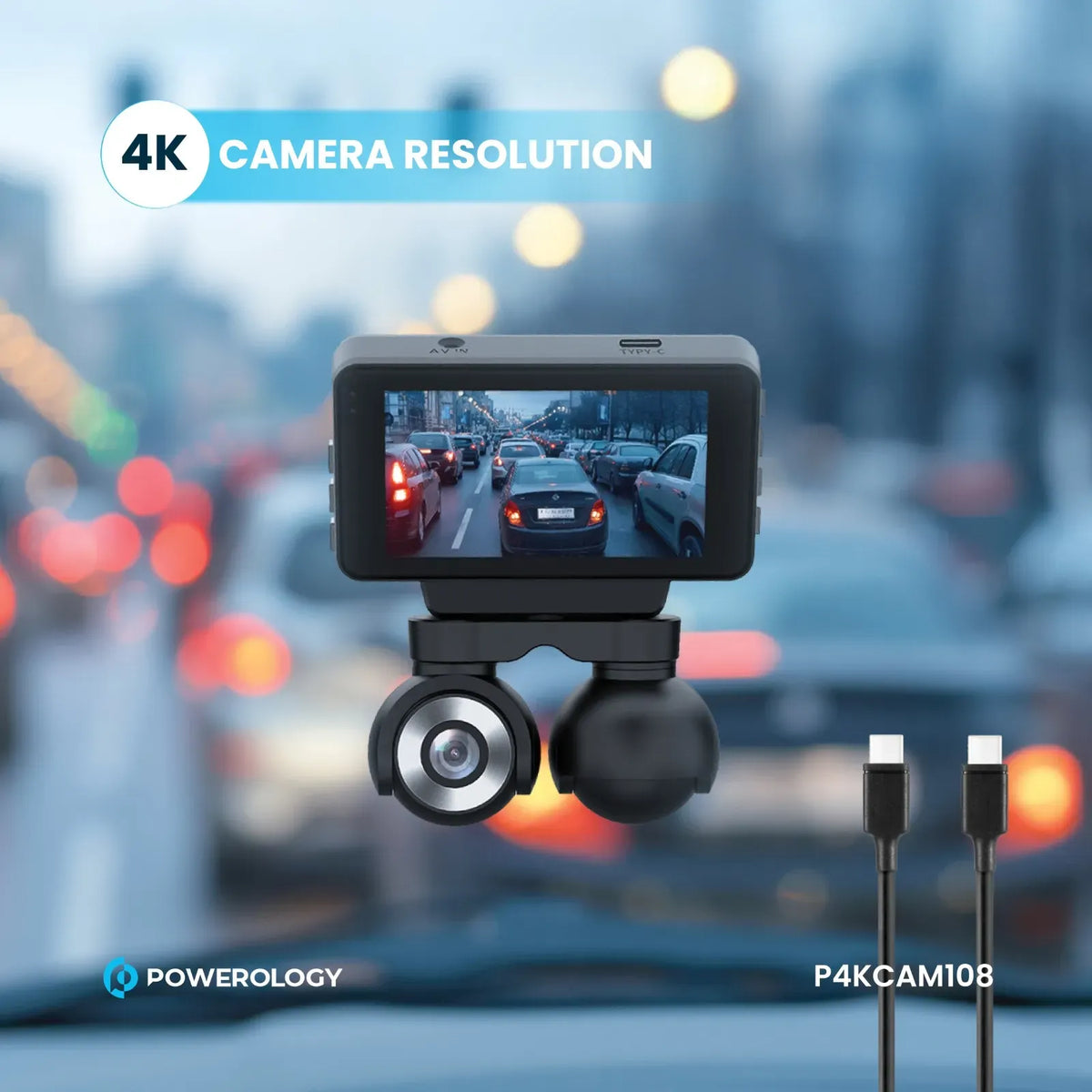 Powerology Dual Lens Dash Camera Black – image 9