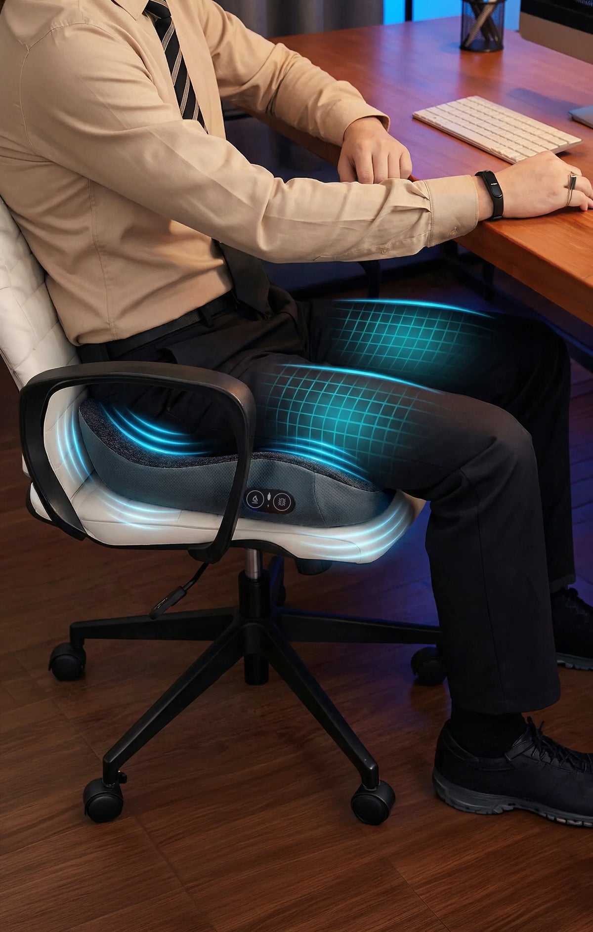 Green Lion Relieve Seat Cushion with Massage Heat Therapy Grey – image 2