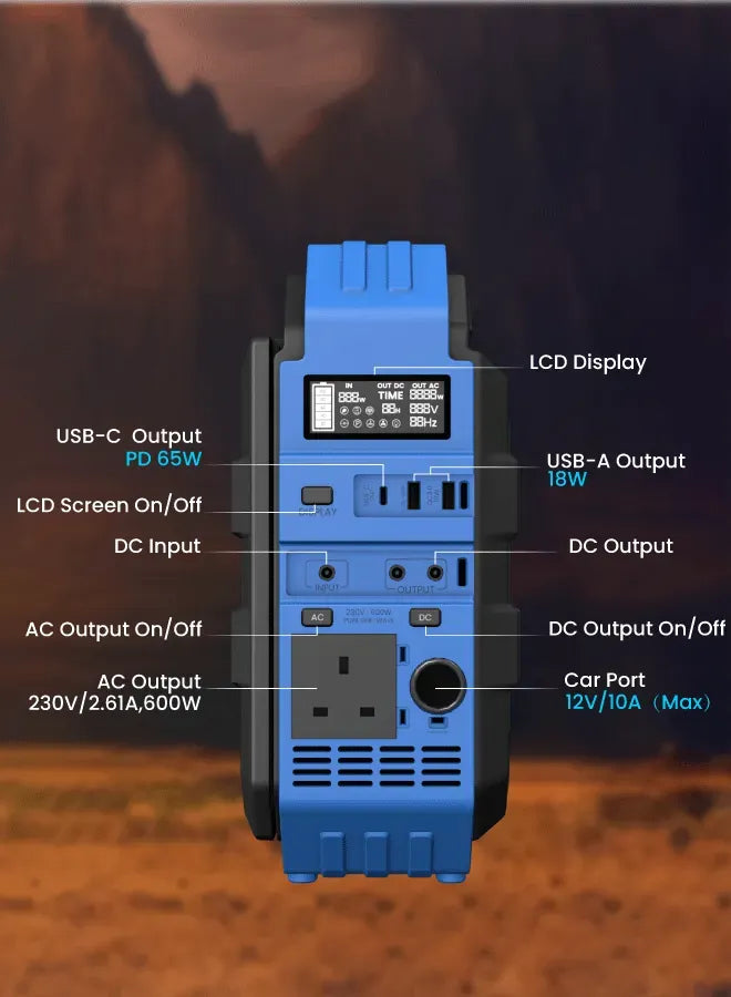 Powerology 600w Portable Power Generator Integrated Solar Panel – image 3