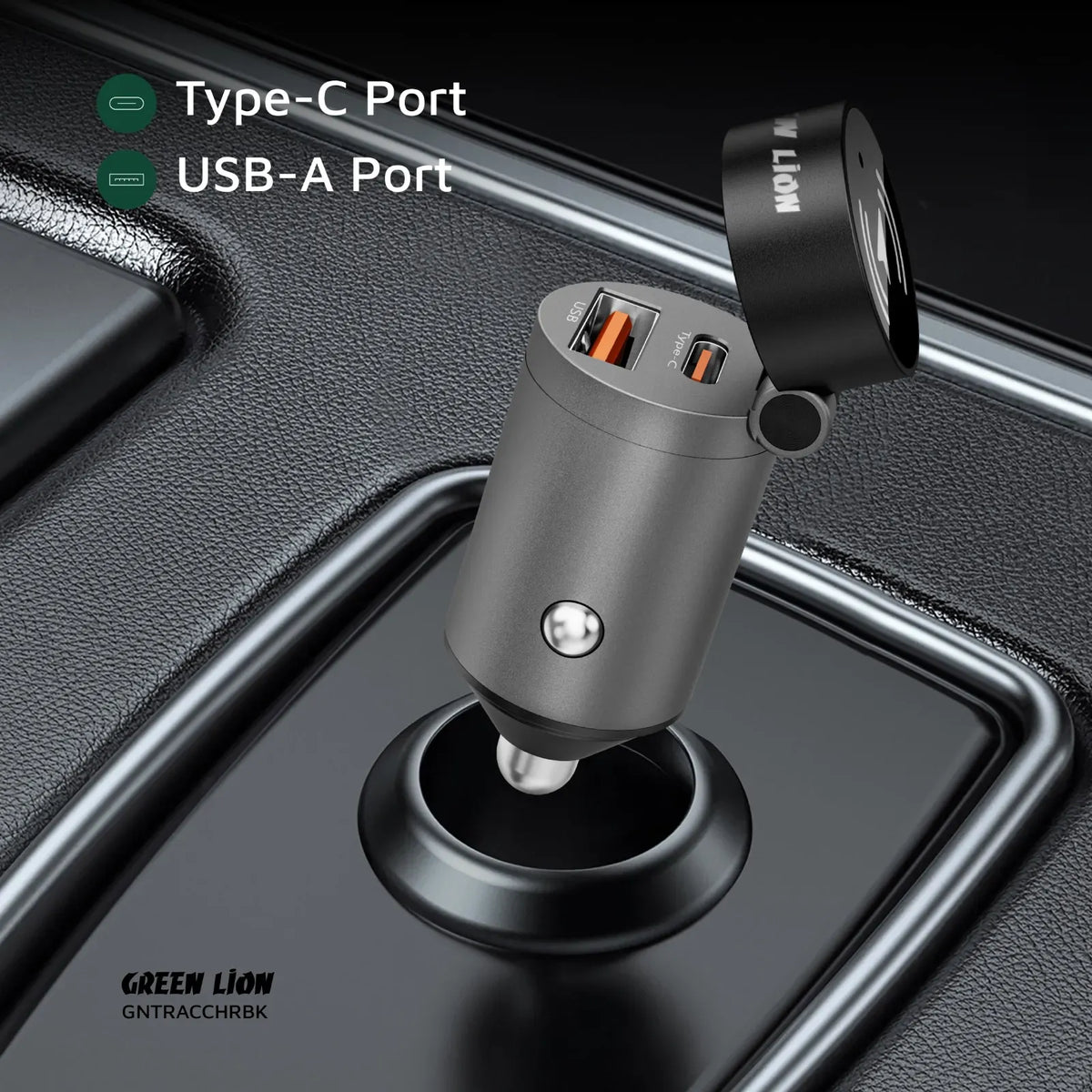 Green Lion Tracker Dual Port Car Charger Black – image 11