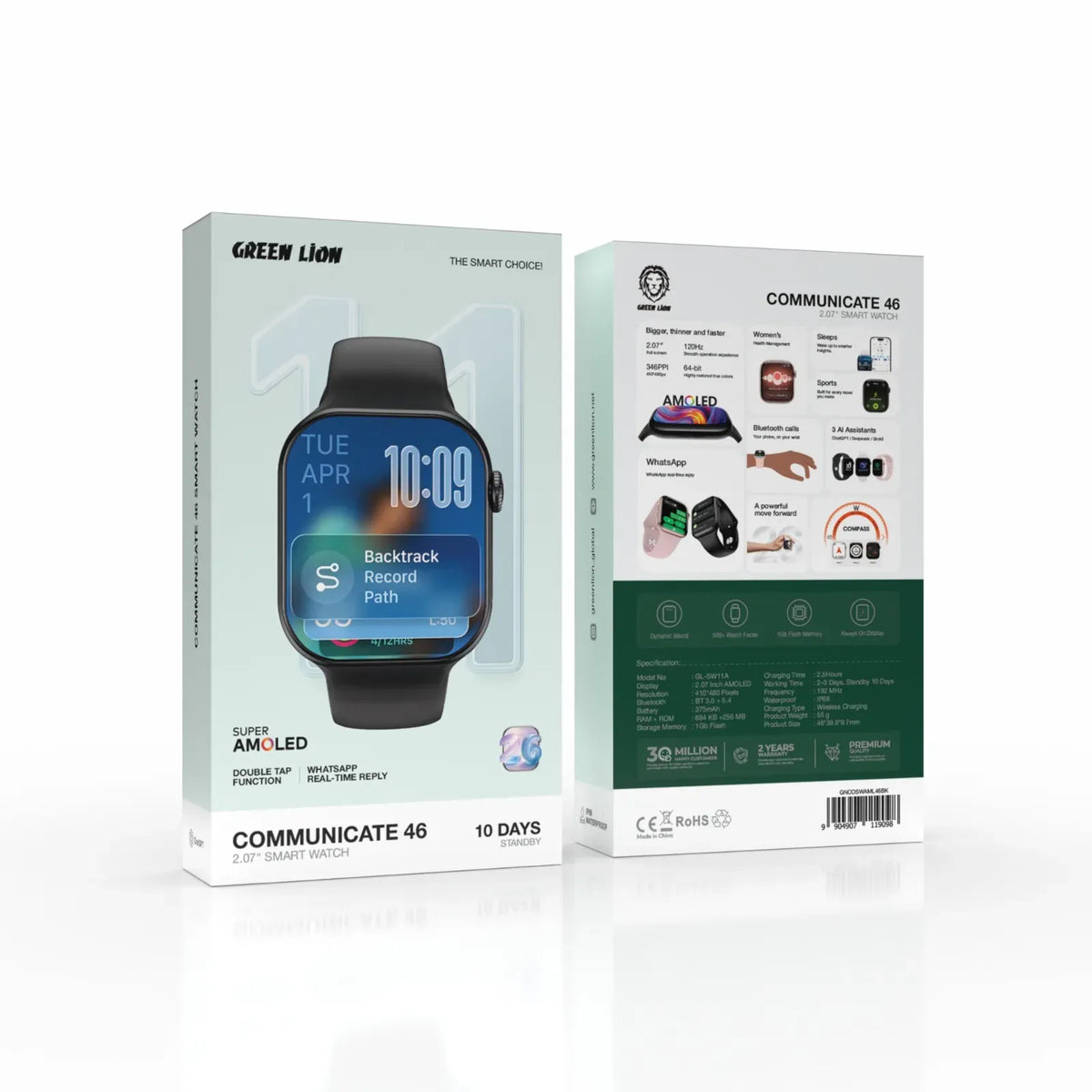 Green Lion Communicate 46 Smart Watch-46 mm - Black – image 2