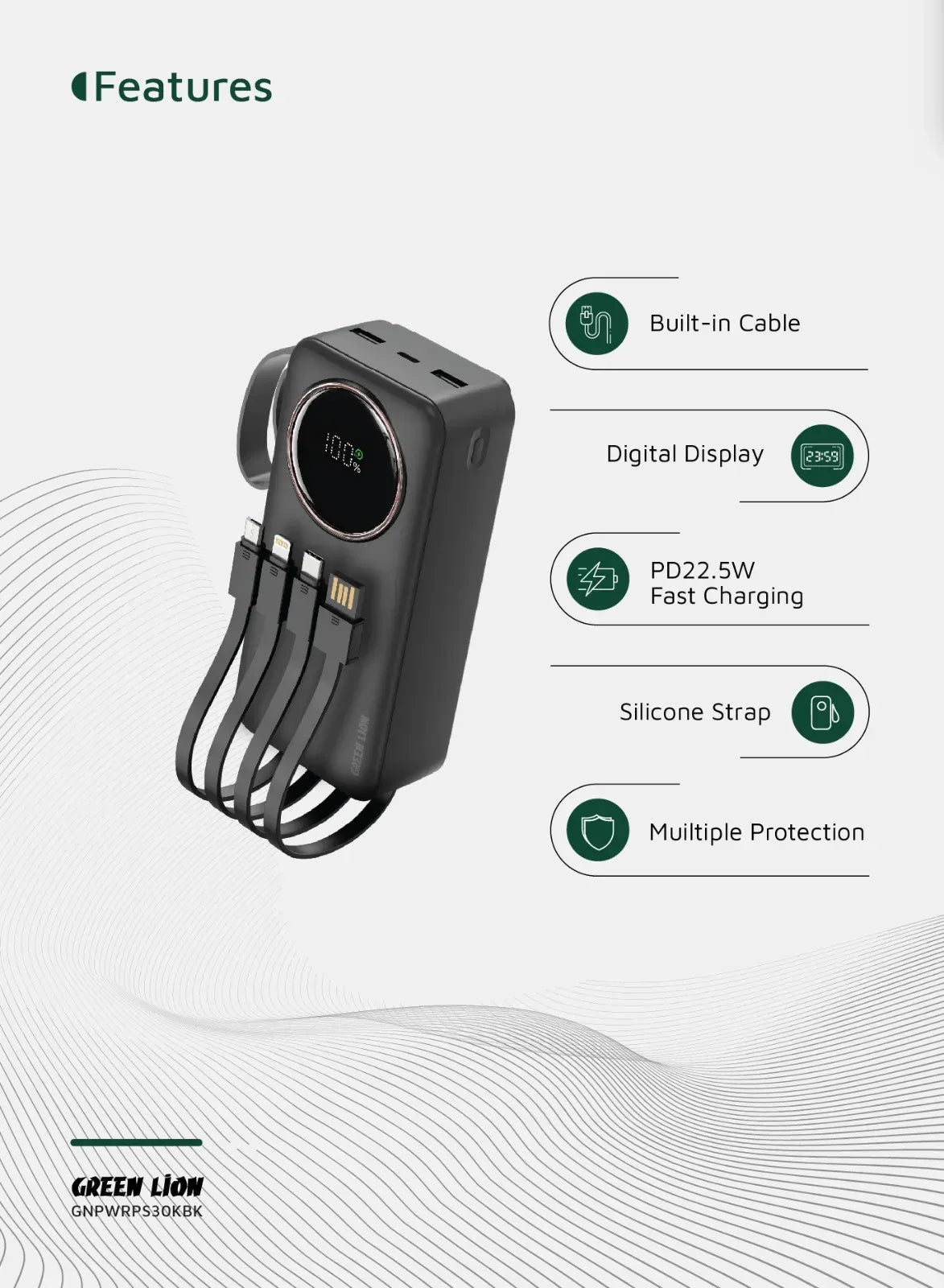 Green Lion Power Pulse 30000mAh Power Bank Black – image 5