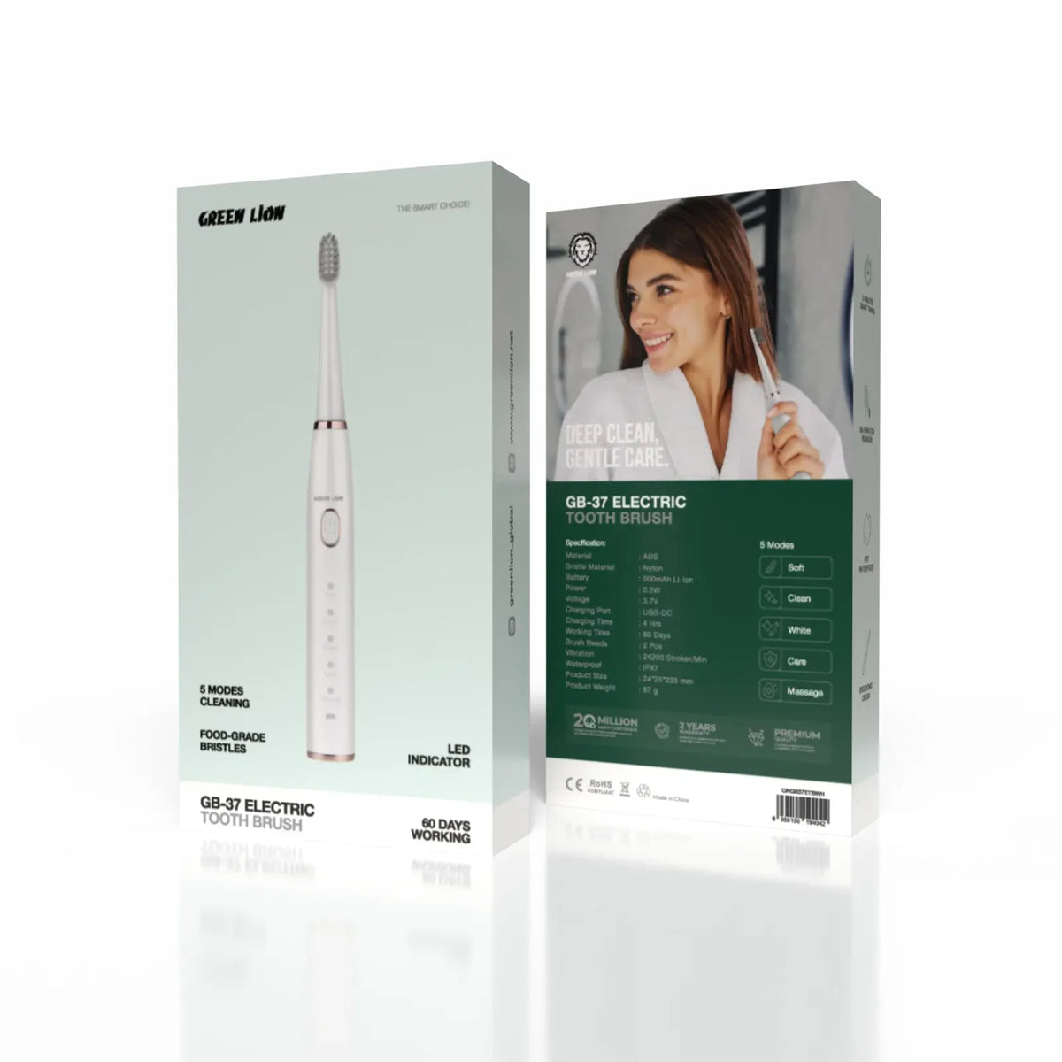 Green Lion GB-37 Electric Tooth Brush - White – image 2