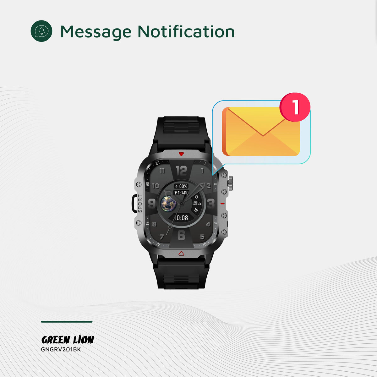 Green Lion Gravix Smart Watch Black – image 6