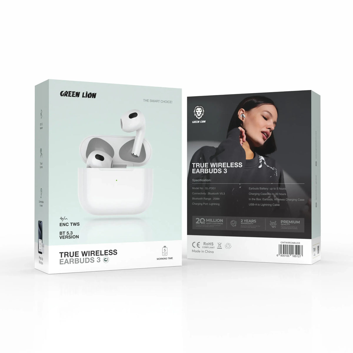 Green Lion True Wireless Green Buds 3 with Built in Microphone Charging Base – image 9