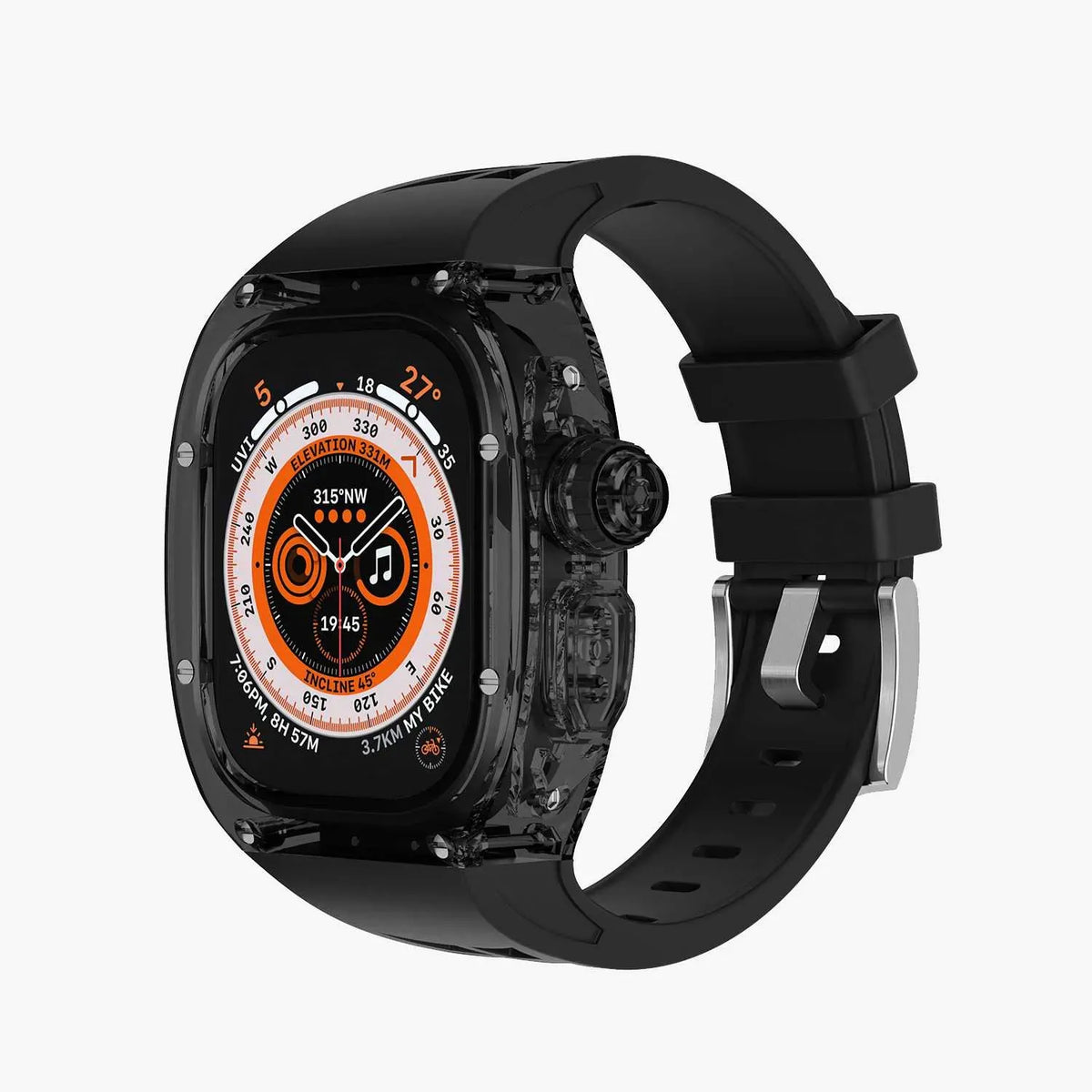 Green Lion La Royal Silicone Strap Case - Transparent Black/Black