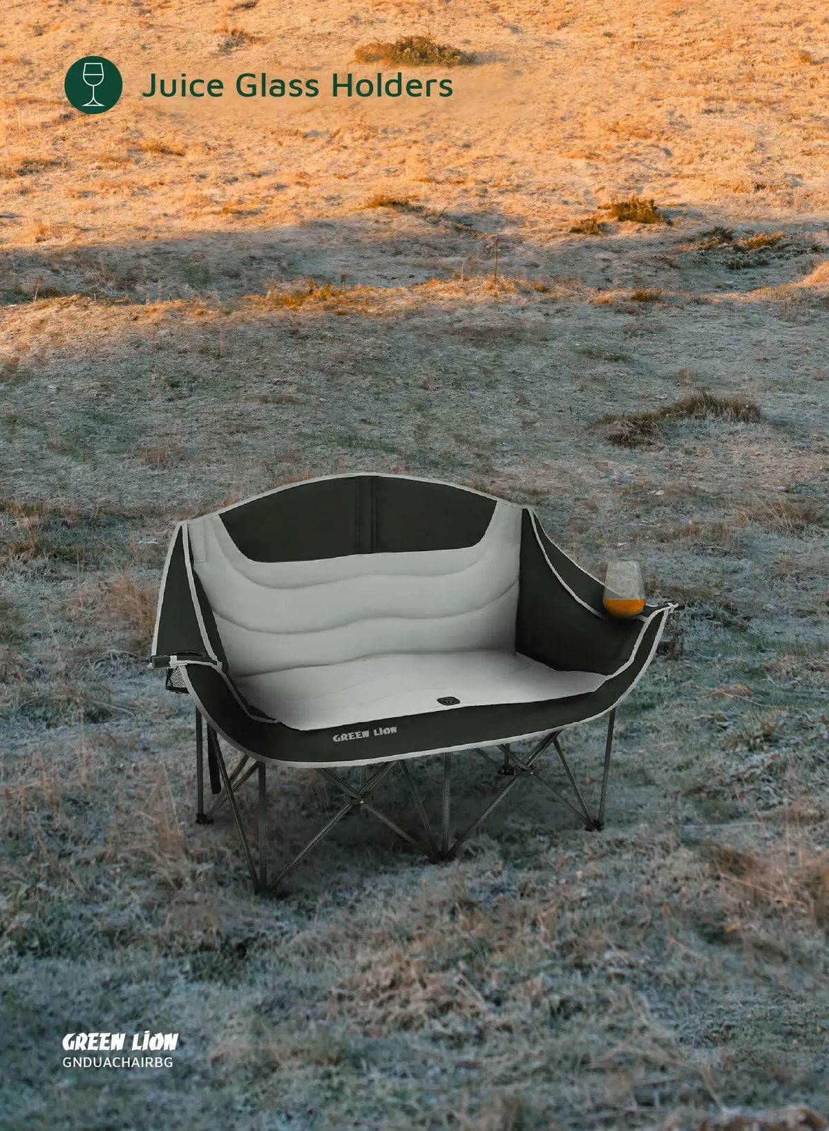 Green Lion Double Camping Chair Beige – image 17