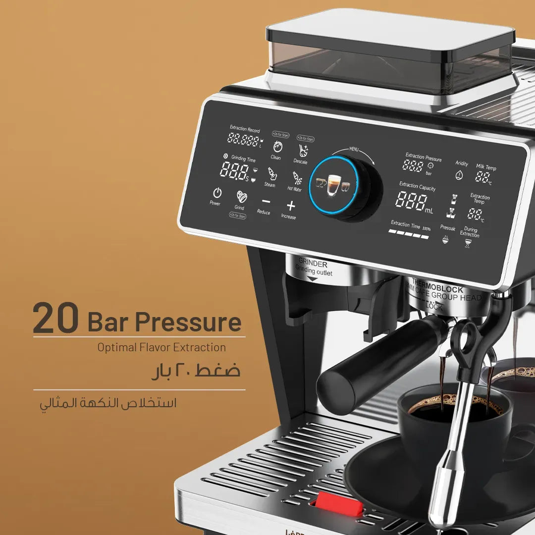 LePresso Vivente Semi Automatic Dual Boiler Coffee Machine with Touch Display Silver – image 11