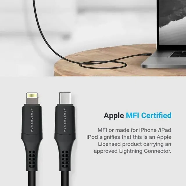 Powerology Type C to Lightning Pvc Cable 1 2m 4ft – image 5