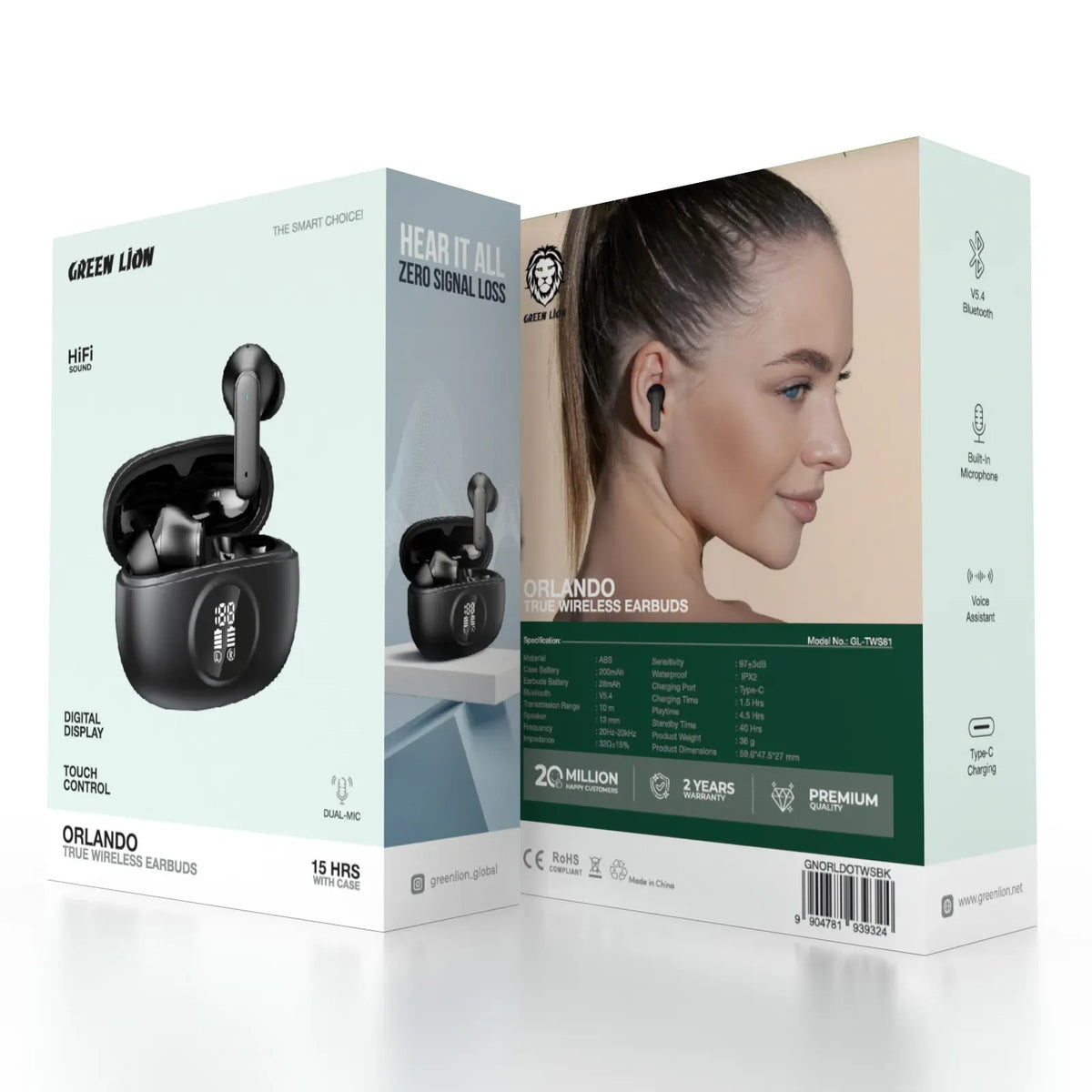 Green Lion Orlando True Wireless Earbuds - Black – image 3