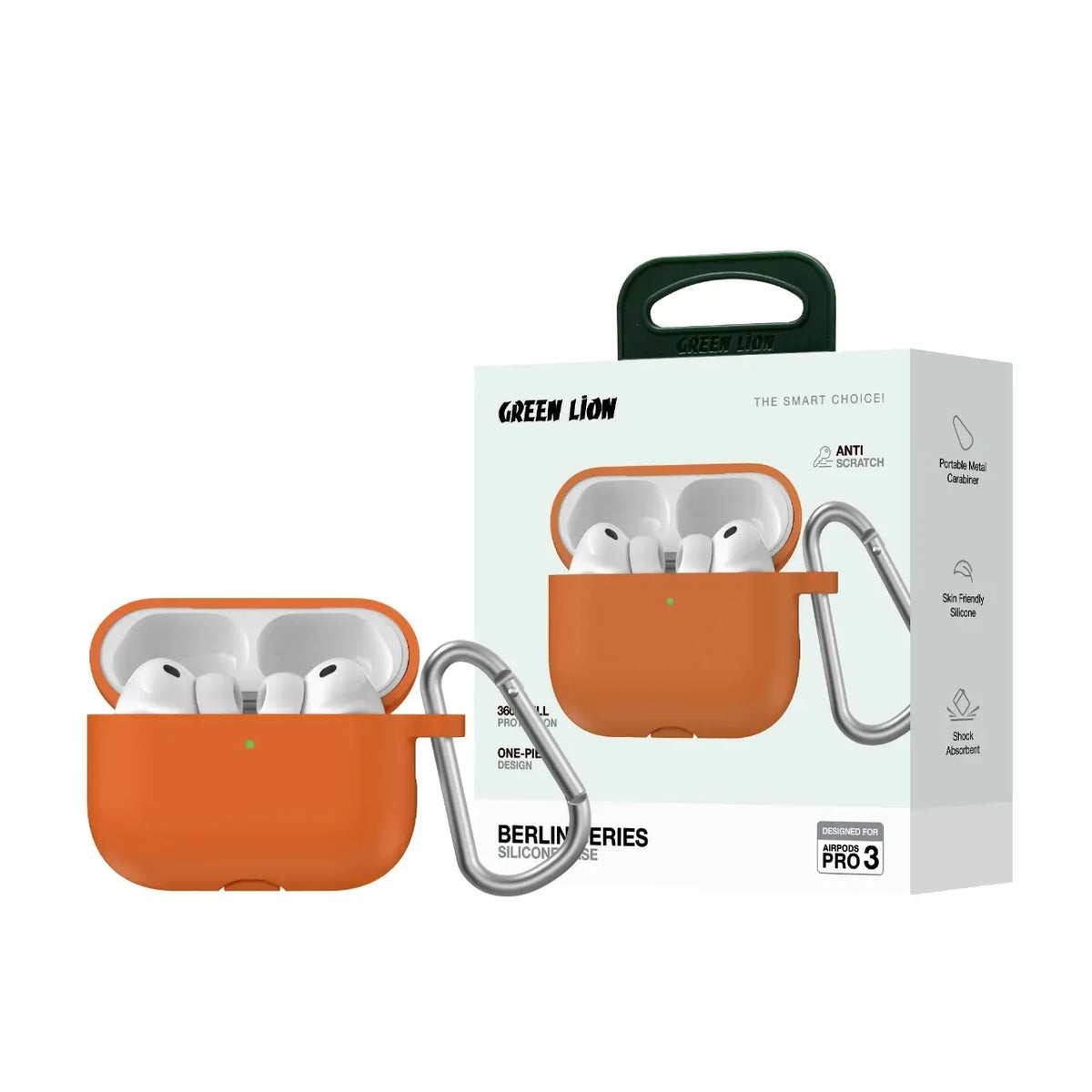 Green Lion Berlin Series Silicone Casefor Airpod Pro - Orange – image 3