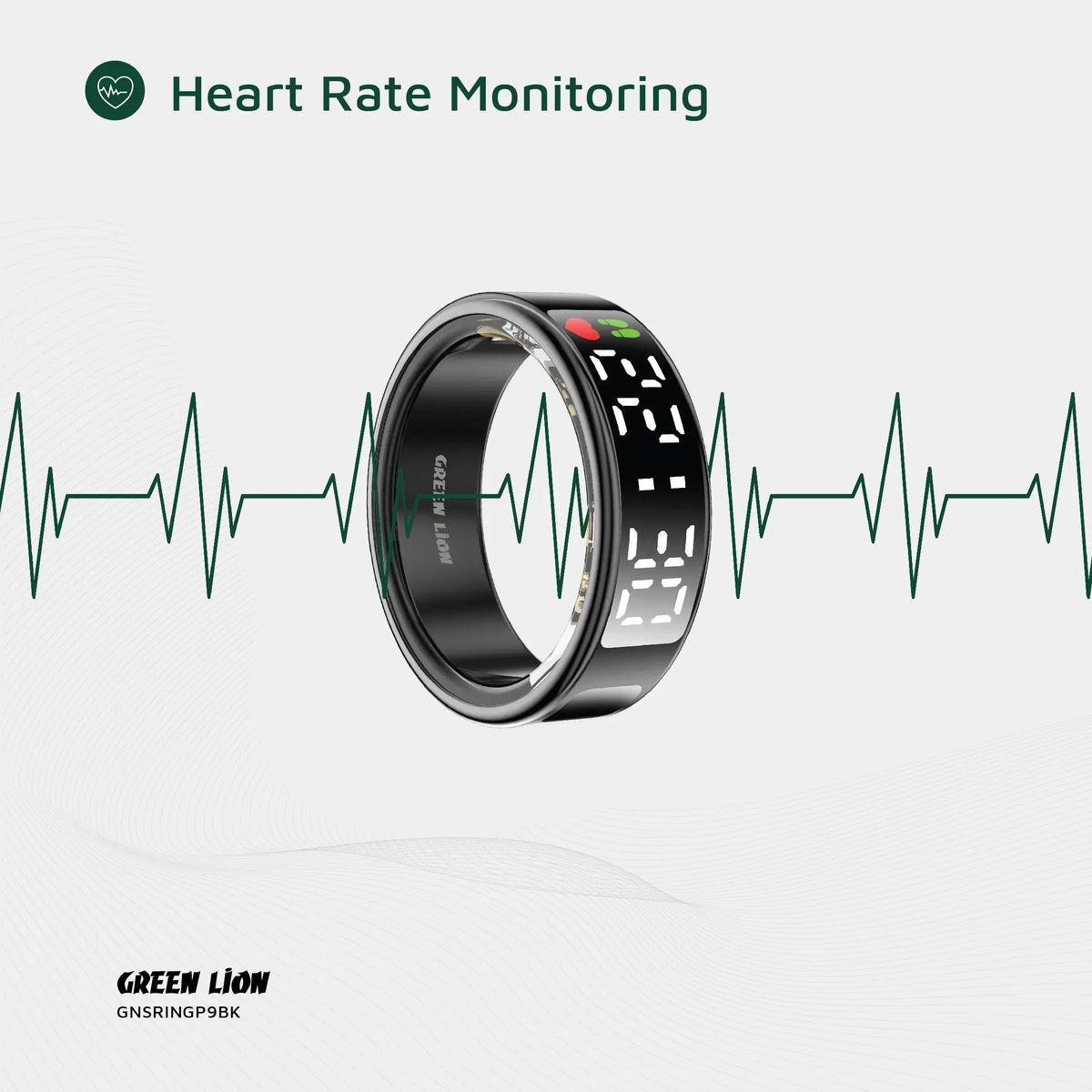 Green Lion Smart Ring Pro With Digital Display - Black – image 7