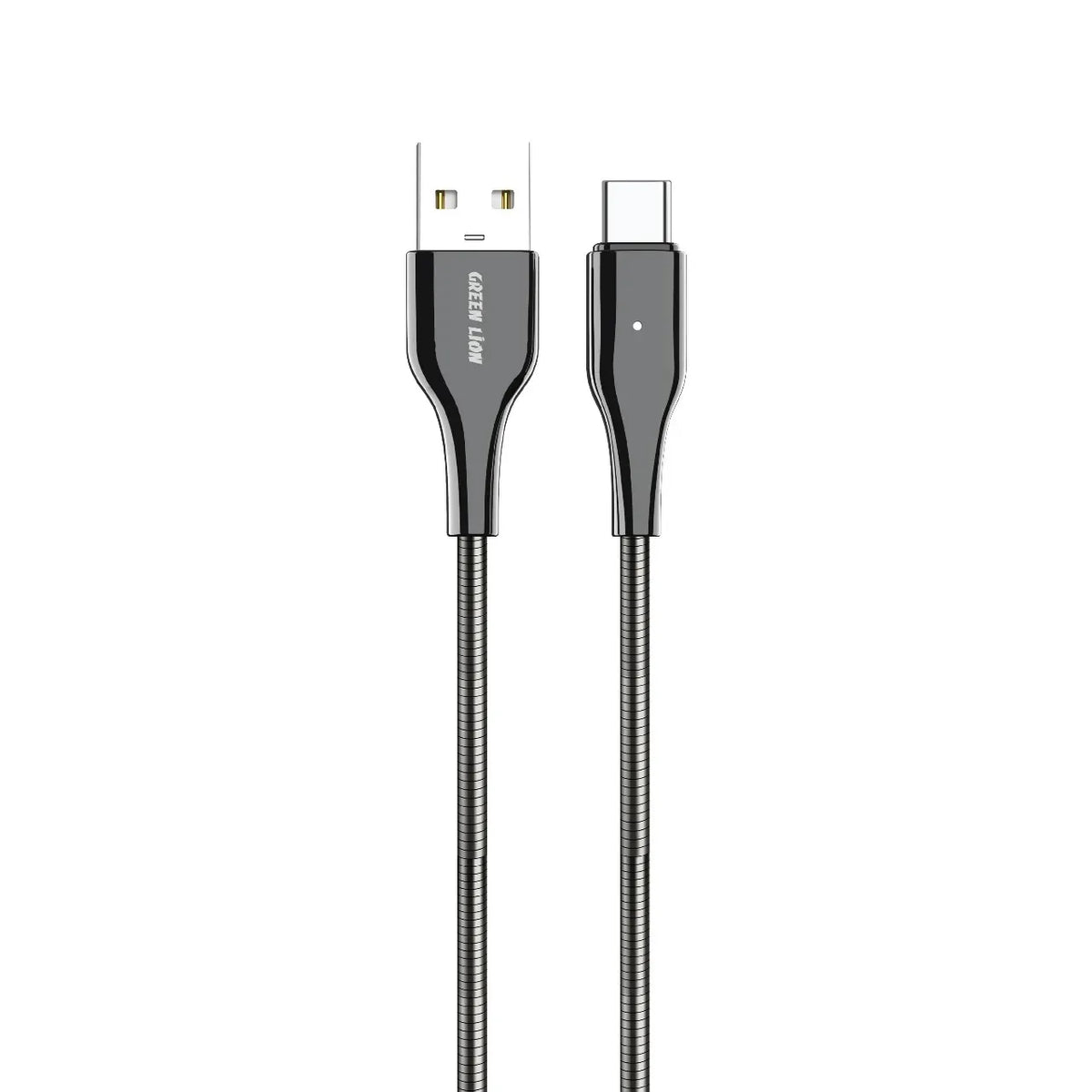 Green Lion USB A to USB C Metal Spring Hose Cable Silver – image 2