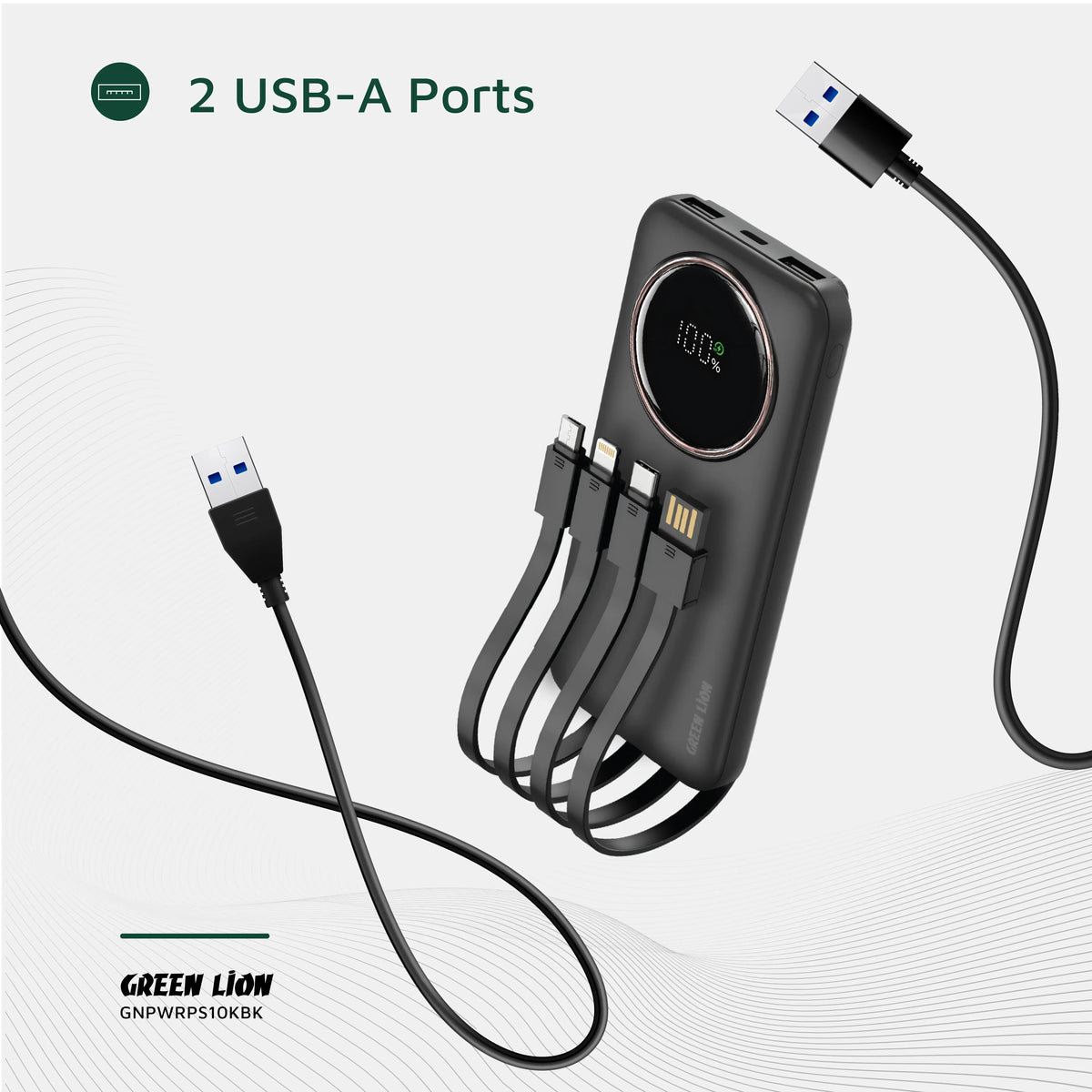Green Lion Power Pulse 10000mAh Power Bank Black – image 5