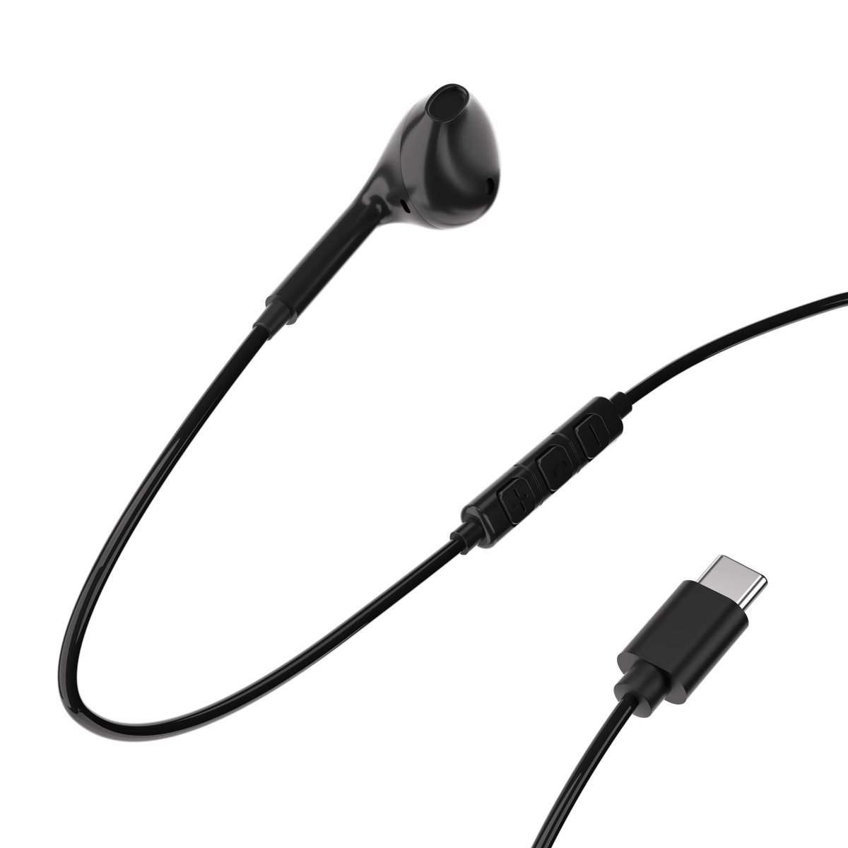 Powerology Type-CConnector Mono Earphone (1.2 m/4 ft) - Black – image 2
