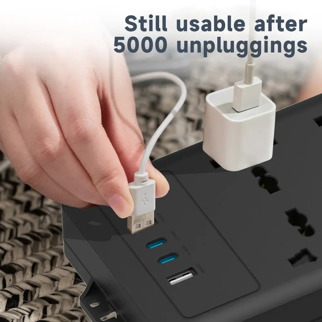 Powerology 6ac 2500w Power Strip Black – image 8