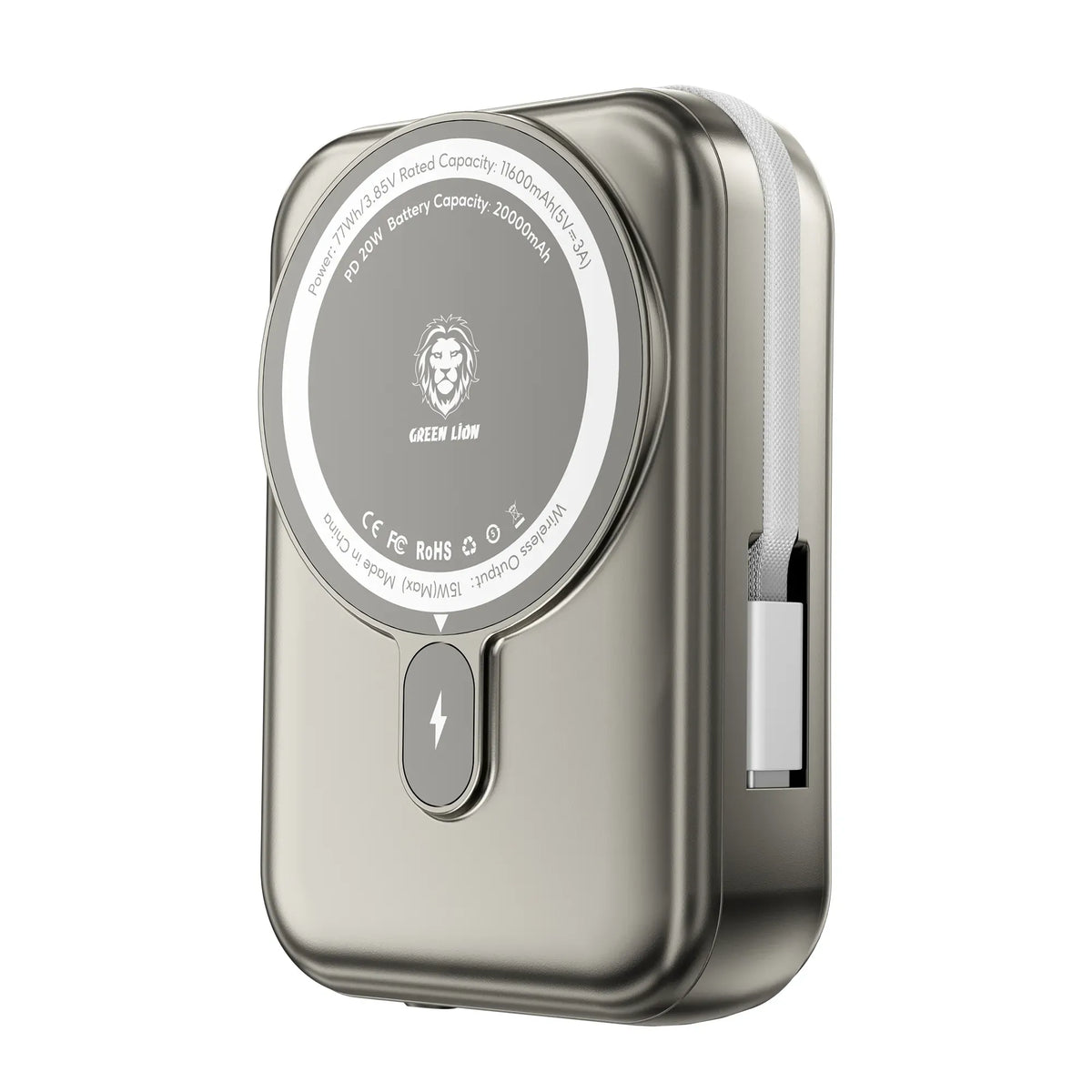 Green Lion 20000 m Ah Monaco Mag Safe Power Bank - TitaniumGold – image 4