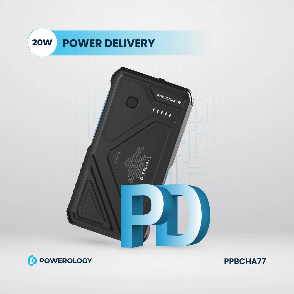 Powerology 27000mAh Solar Wireless Charging Power Bank Black – image 22