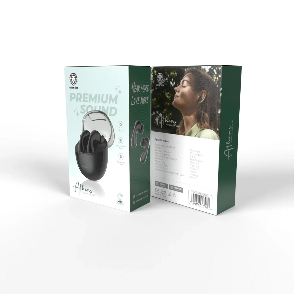 Green Lion Athens Wireless Earbuds - Black – image 3
