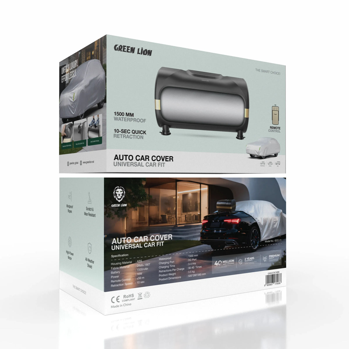 Green Lion Auto Car Cover Universal Fit Black – image 5