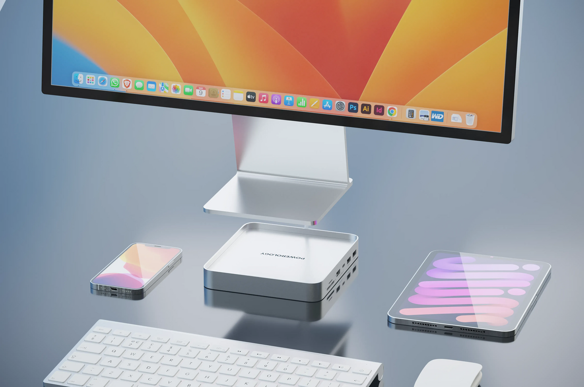 Powerology Imac 24 Inch USB C Dock with Ssd Enclosure 10gbps Gray – image 14
