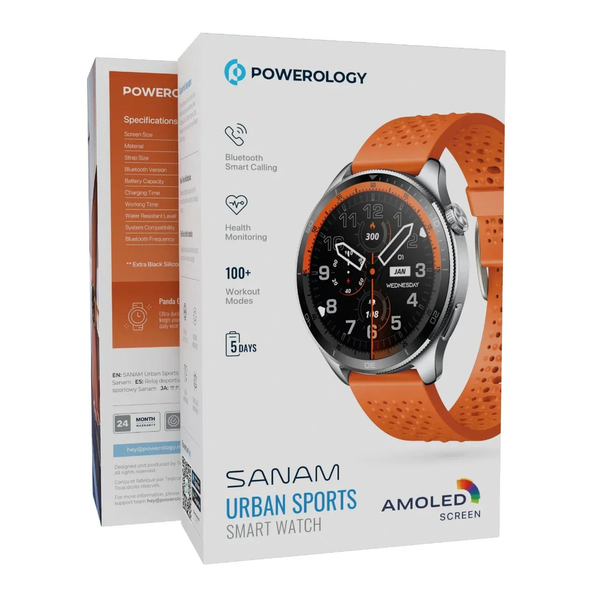 Powerology Sanam Urban Sports Smart Watch - Orange – image 3