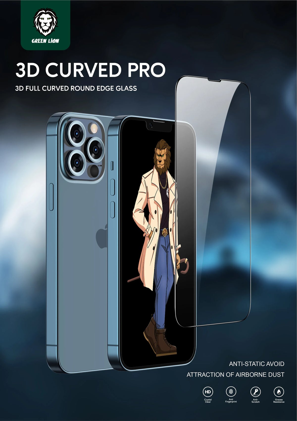 Green 3d Curved Tempered Glass for Iphone 11 Pro – image 5