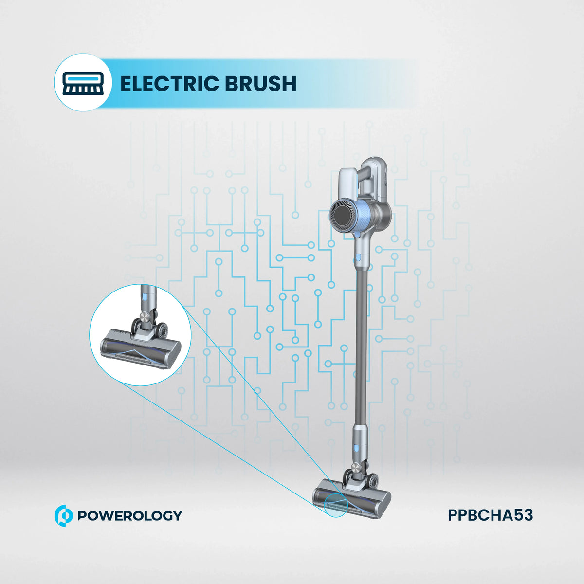 Powerology Cordless Stick Vacuum Cleaner with Detachable Battery Dark Grey – image 12