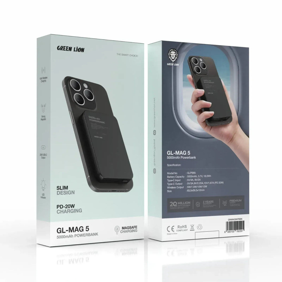 Green Lion GL-MAG 5 5000 m Ah Power Bank PD 20 W - Black – image 9