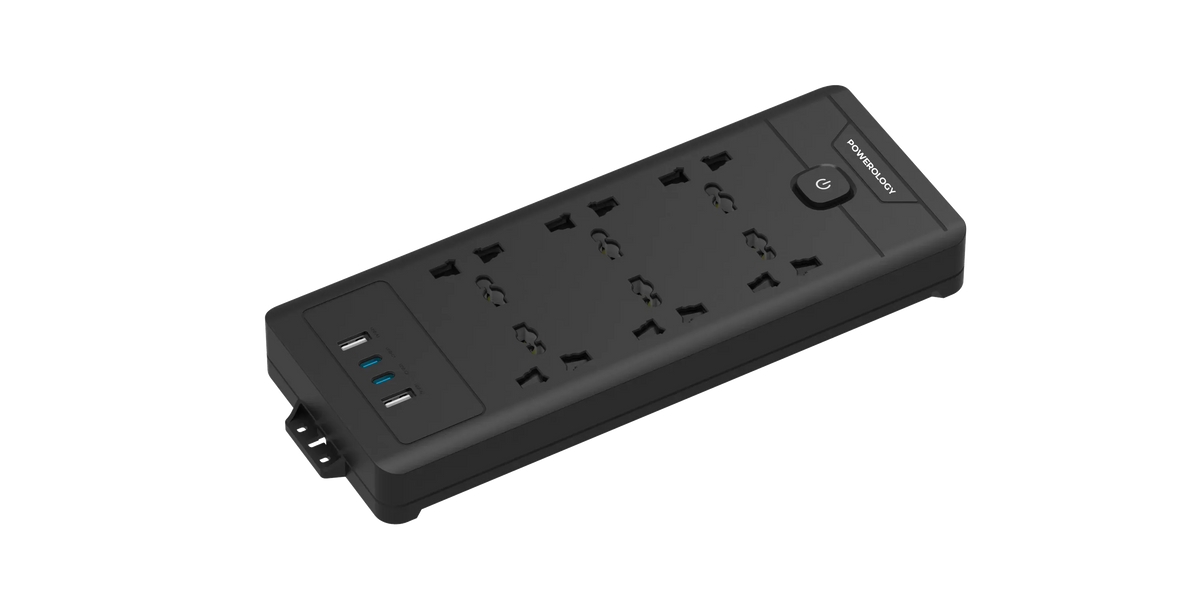 Powerology 6ac 2500w Power Strip Black – image 9