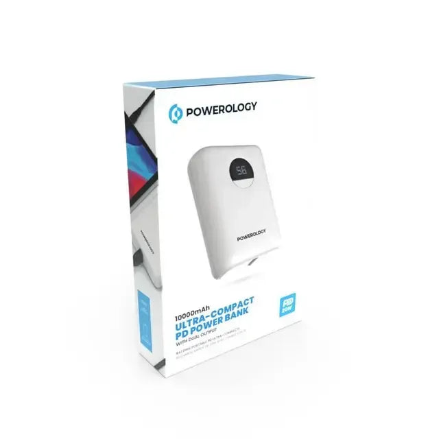 Powerology 10000 m Ah Ultra-Compact Power Bank 20 W PD&QC 3.0 USB-A and USB-C - White – image 13