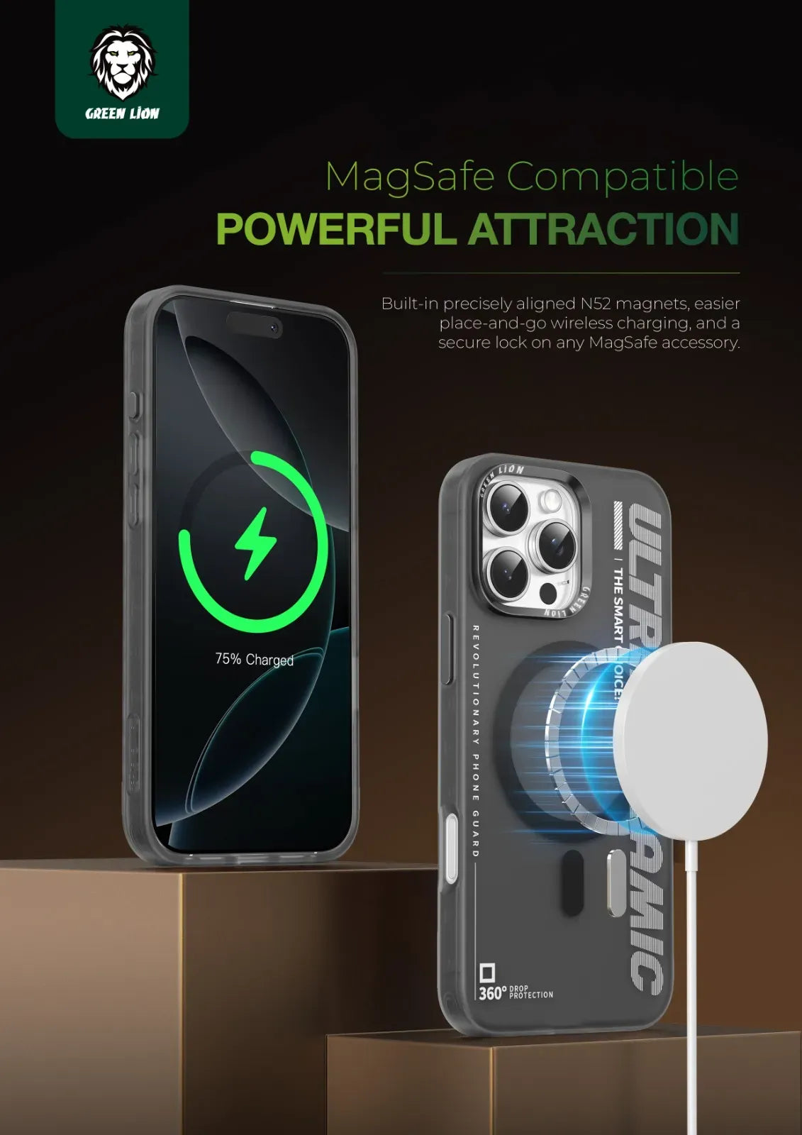 Green Lion Ultra Mag Safe Case - BlackTitanium – image 14