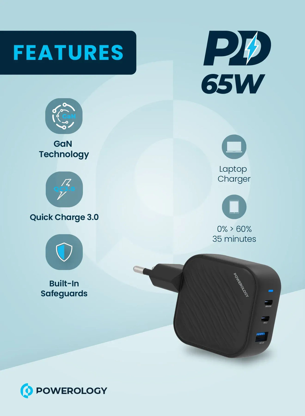 Powerology Gan Ultimate Eu Dual PD Charger – image 8