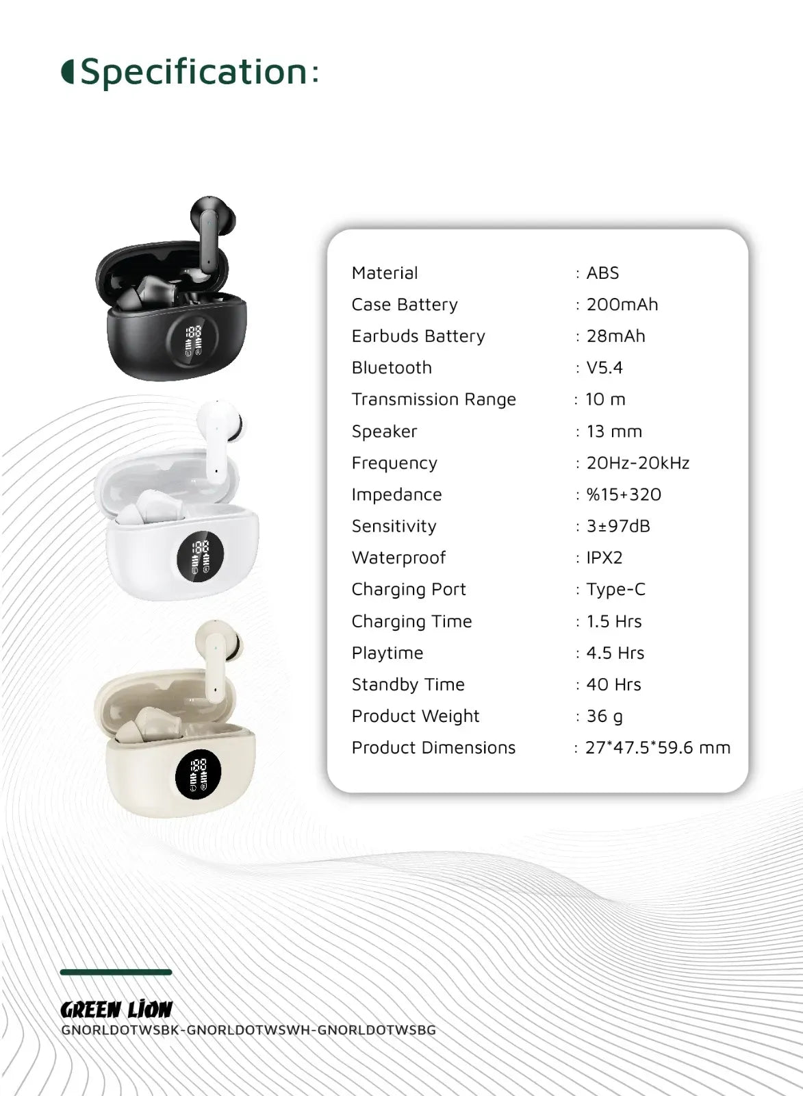 Green Lion Orlando True Wireless Earbuds - Black – image 9