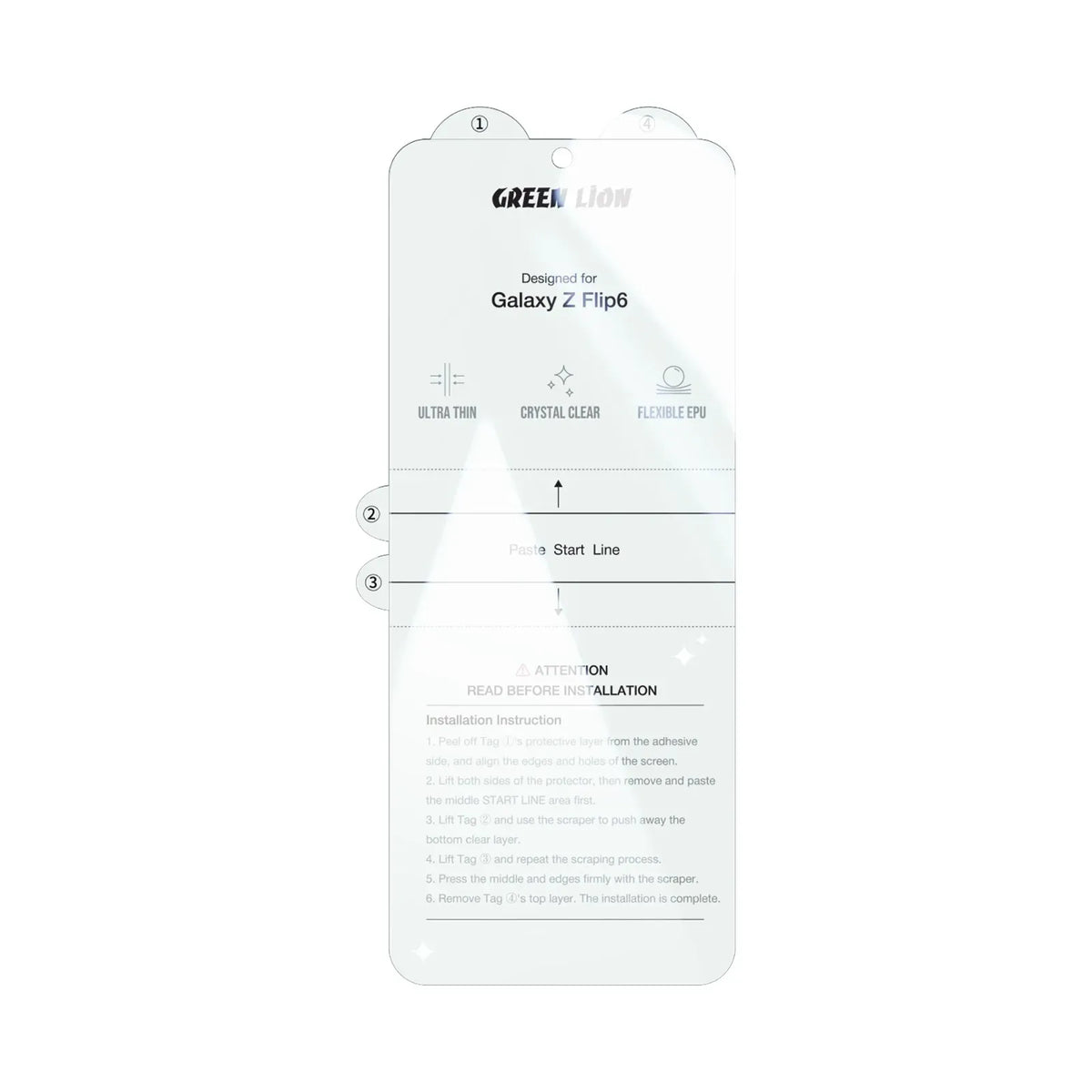 Green Lion Samsung Galaxy Z Flip 6 Fold Protection Pack Clear – image 5