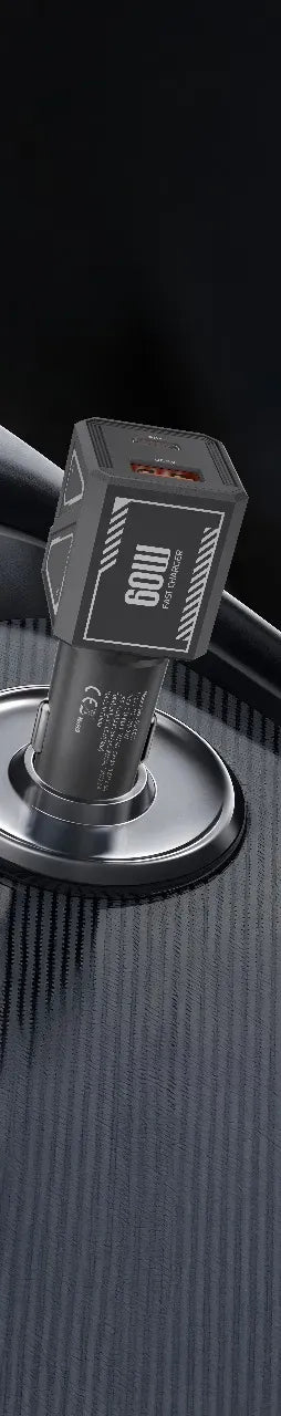 Green Lion Dual Volt Car Charger PD+QC 60 WCto C 1 m Cable - Gray – image 4