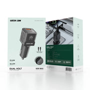 Green Lion Dual Volt Car Charger PD+QC 60 WCto C 1 m Cable - Gray