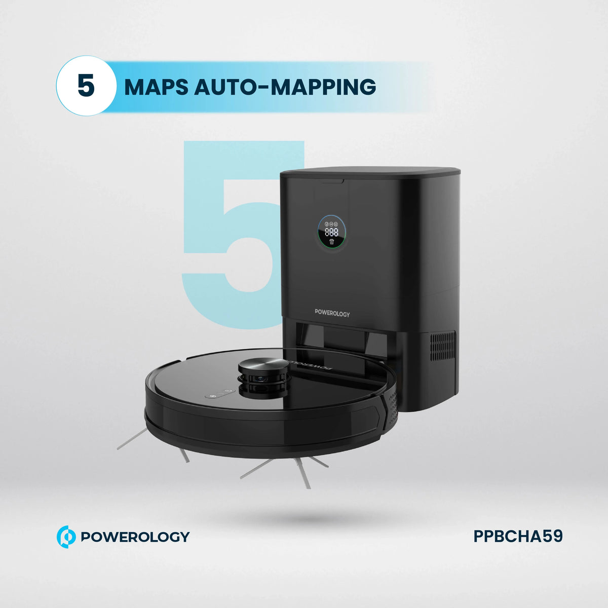 Powerology Smart Station Robot Vacuum Mop Black – image 13