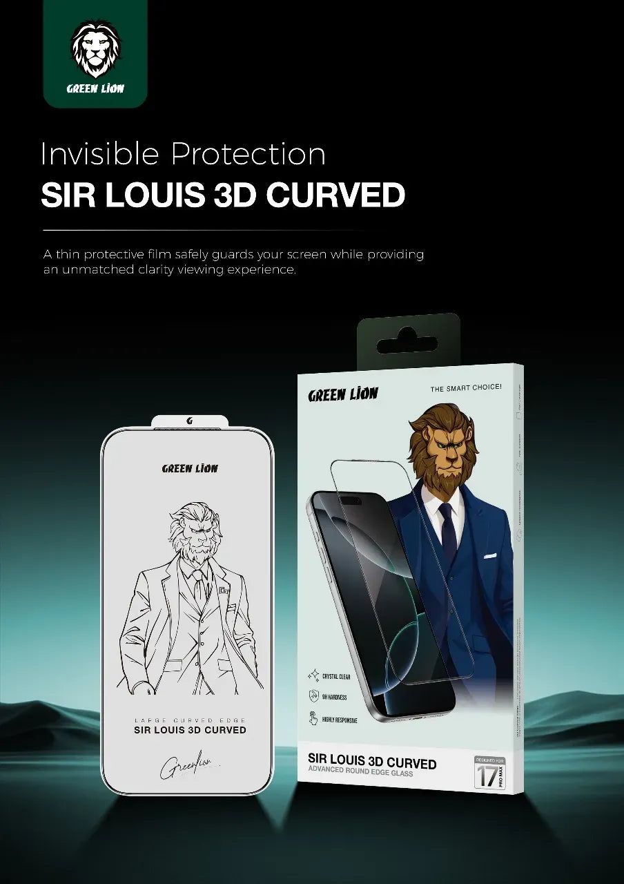 Green Lion SIRLouis 3 D Curved Screen Protector - Clear – image 6