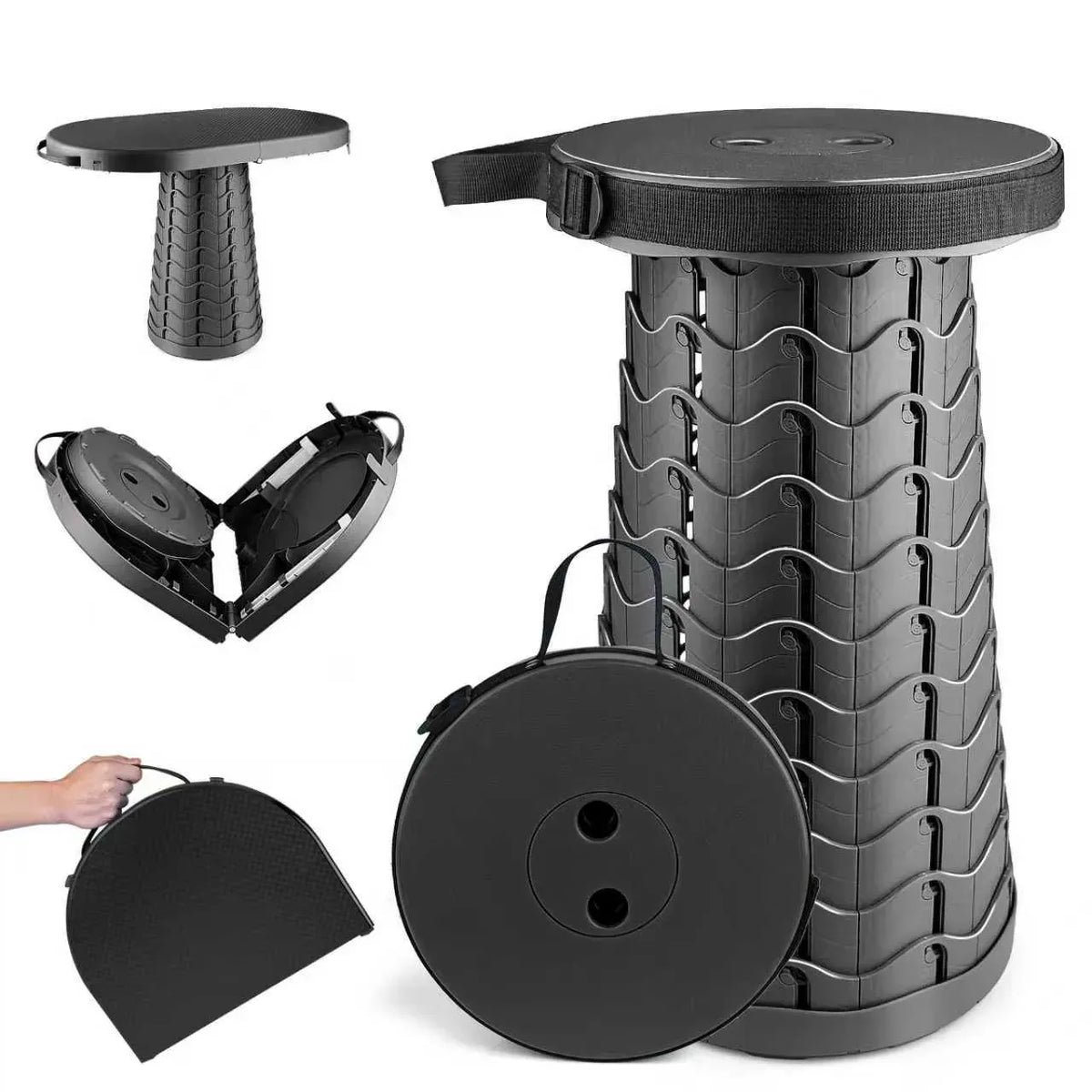 Green Lion 2 in 1 Foldable Table Stool Black – image 11