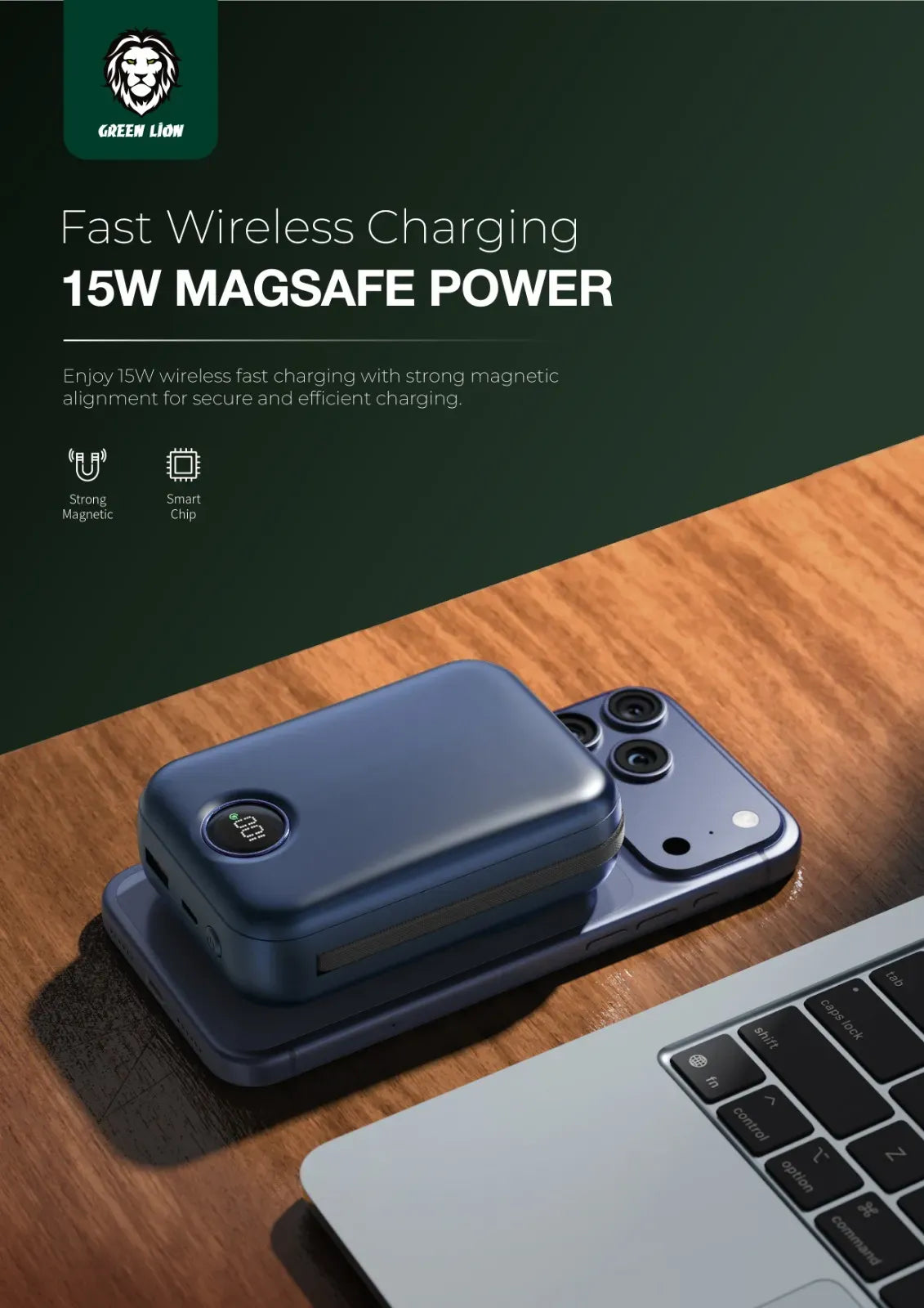 Green Lion 20000 m Ah Monaco Mag Safe Power Bank - Blue – image 3
